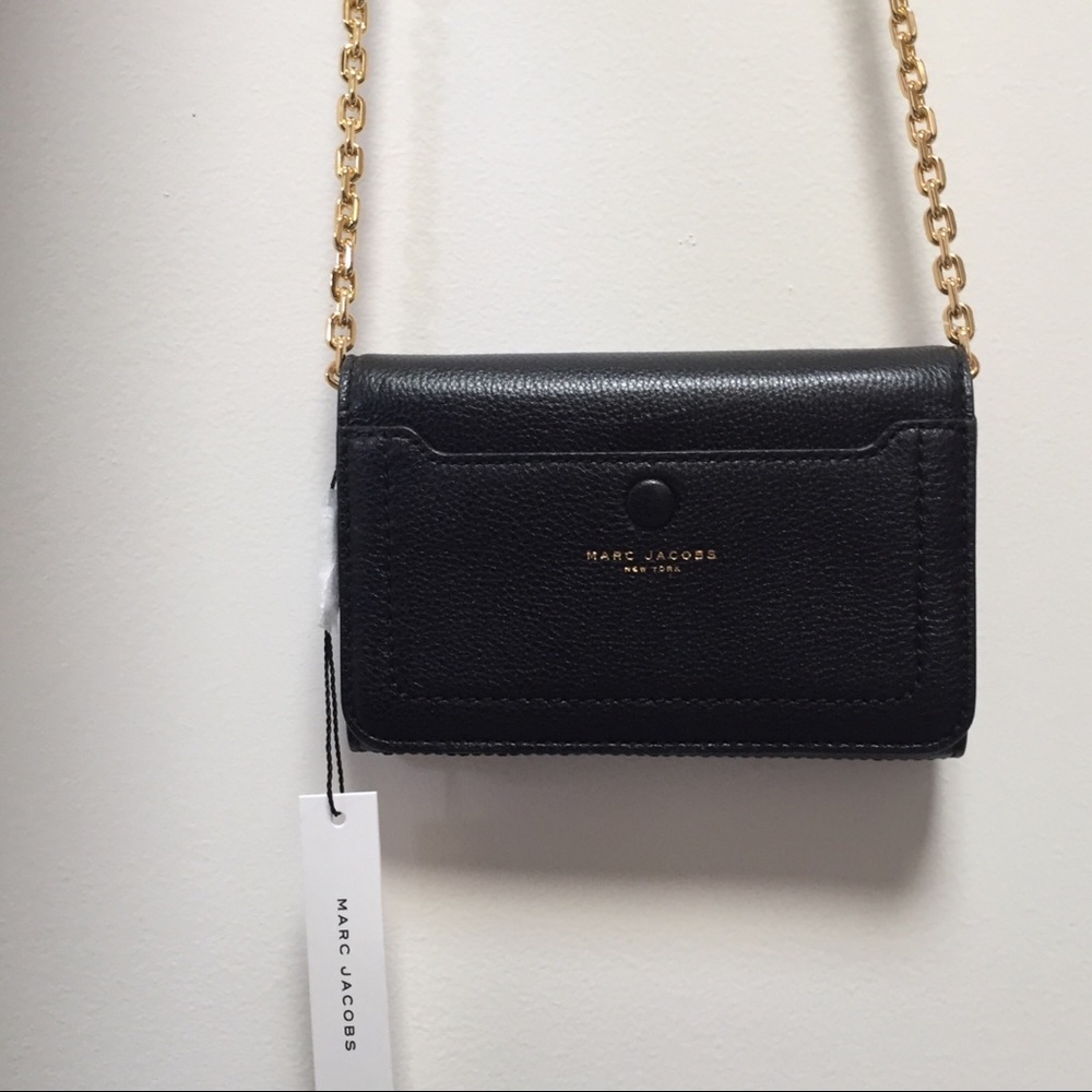 Marc Jacobs crossbody WOC black leather gold